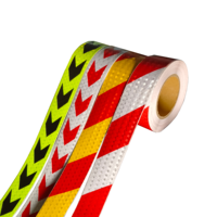 Signalisation de sécurité pour camion en PVC réfléchissant bicolore haute visibilité, auto-adhésive, 2 pouces, étanche, pour extérieur