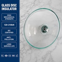 Isolateur en verre borosilicate sans entretien WOLF CABLE, grande capacité 120kN-210kN, anti-buée, 500kV, disque à rotule, pour zones côtières