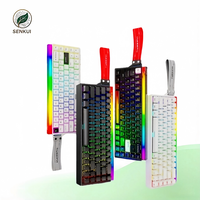 Clavier mécanique filaire RGB 68 touches, interrupteurs magnétiques, 68 touches laser, mini clavier portable pour jeux PC de bureau
