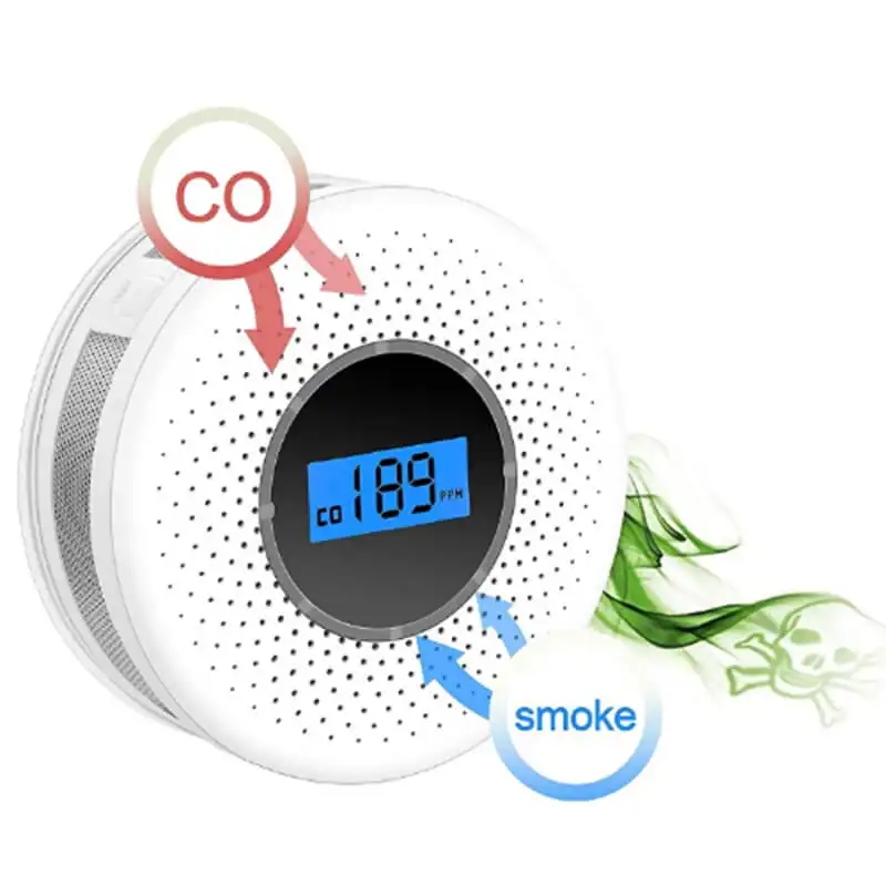 Detector de humo con batería reemplazable 3 AAA, Sensor de alarma de fuego de monóxido de carbono alimentado por CC de 4,5 V, oferta de Amazon