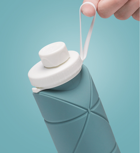 <b>Foldable</b> Silicone Sports <b>Water</b> <b>Bottle</b> 600ml Leak-Proof Reusable Portable Outdoor Travel Cycling Customizable Color & Logo - Product Image 3