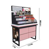Rak Display Kosmetik Modern Ukuran Khusus dengan Rak Stainless Steel & Kayu untuk Rak Display Makeup Ramah Lingkungan