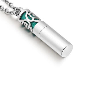 Nouveau design, collier pendentif diffuseur d'huiles essentielles en acier inoxydable, style bohème - Product Image 2