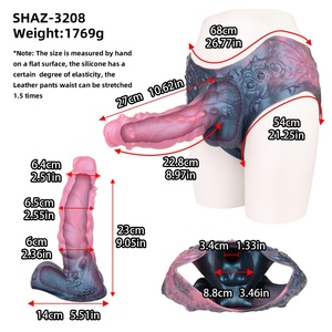 <b>Liquid</b> Silicone <b>Rubber</b> Wearing Solid Hollow Anodes for Both Men and Women Same-sex Pulling Les Leather Pants Adult Sex Toys - Product Image 6