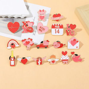 เข็มกลัดโลหะสไตล์โบราณแบบกำหนดเอง วันที่ <span class=keywords><strong>14</strong></span> <span class=keywords><strong>กุมภาพันธ์</strong></span> สีชมพู พร้อมตราประทับวันที่ - Product Image 3