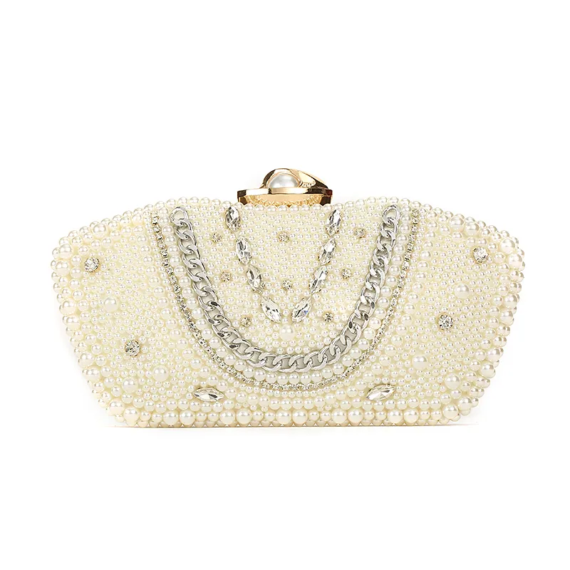 New clutch Bag one shoulder cross-body chain bag set with diamond pearl evening all kinds of wedding party dress bag