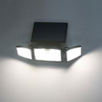 Lampe murale LED solaire de jardin réglable avec détecteur de mouvement extérieur 750lm