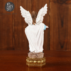 Estatuas de Ángel de 6 pulgadas, escultura de Ángel de resina, decoración de Ángel rosa y azul en la Base, figuritas, regalo religioso - Product Image 4