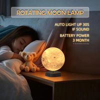 Lampe Lune Rotative LED à Commande Tactile, Intensité Réglable, Design Flottant 3D Imprimé, 6 Pouces, Moderne, pour Salle de Bain, Lumière Intelligente pour Maison Connectée