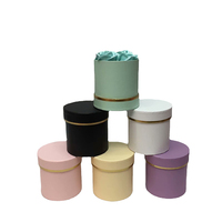 Boîte à fleurs ronde de luxe avec logo personnalisé FloralMate, boîte d'emballage rose, boîte cadeau pour la Saint-Valentin, vente en gros pour fleuristes, boîte de rangement