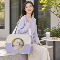 Sac de transport pour animaux de compagnie, sac à main de voyage pour chat et chien, portable, respirant, en maille, grand espace, style coréen, personnalisable, pour l'extérieur