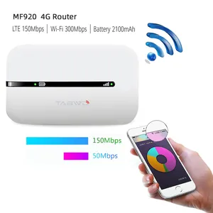 Tabwd MF920 Modem WiFi portabel, Modem WiFi SIM 4G LTE saku seluler 2.4G 150Mbps Hotspot