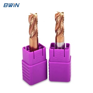 Fraise à dégrossir à 4 dents en carbure monobloc HRC55 à pas fin, revêtement TiSiN, pour usinage intensif de l'acier sur CNC - Product Image 2