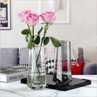 Vase en verre transparent Art Déco en gros pour la décoration de la maison et des mariages