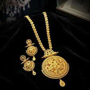 Wholesale 14K 18K 24K Micro Gold Filled Forming <b>Long</b> <b>Necklaces</b> Set, Fashion Jewelry Set, Traditional Floral Design Jewelry Set. - Product Image 3