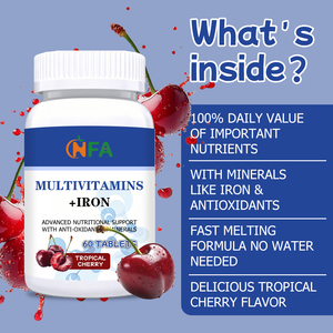 Comprimés de multivitamines OEM ODM avec vitamine Thiamine Folate pour soutenir les niveaux de fer, la santé des os, des muscles et du système immunitaire, et le métabolisme énergétique - Product Image 4