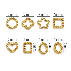 Anillos Conectores con Forma de Cuentas |   Eslabones Geométricos Cerrados de Acero Inoxidable Chapado en Oro PVD de 18K para la Fabricación de Joyería DIY - Product Image 4