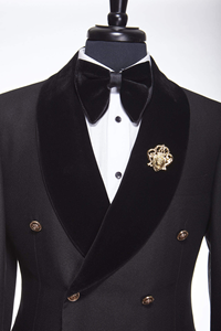 <span class=keywords><strong>Completo</strong></span> Abito da <span class=keywords><strong>Uomo</strong></span> Doppiopetto 2 Pezzi (Giacca + Pantaloni) in Velluto con Risvolto a Scialle e Bottoni Dorati, Collezione 2026 - Perfetto per Sposi e Cerimonie - Product Image 3