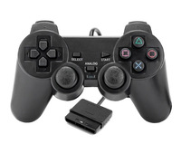 Manette de Jeu Filaire P2 avec Deux Moteurs de Vibration et Volant, Compatible avec Console P2, PSP, PC