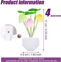 Lampu Malam LED Mini Modern ABS dengan Sensor Cahaya, Desain Jamur Berubah Warna, dan Sensor Senja hingga Fajar