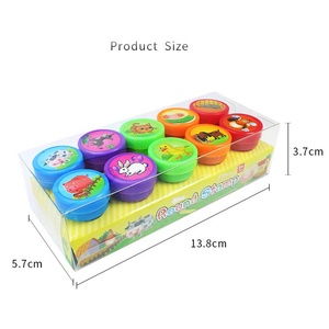 10 pièces <span class=keywords><strong>de</strong></span> timbres assortis d'Halloween tampons à encre pour enfants, 10 tampons en plastique pour cadeaux <span class=keywords><strong>de</strong></span> fête d'Halloween - Product Image 3