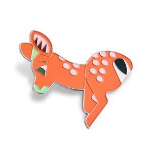 Office School Graduation Gift Deer Design Soft Enamel Orange Color Pin Badge - Product Image 3