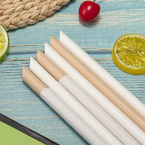 Pajitas desechables de papel para bebidas de leche con perlas, 12 mm de diámetro, pajitas desechables de plástico para bebidas de té de burbujas, empaquetadas en papel para leche. - Product Image 1