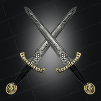 Épée de Chevalier Croisé Médiéval pour Cosplay LARP, Arme Viking en Mousse Plastique, Accessoire de Jeu en PE