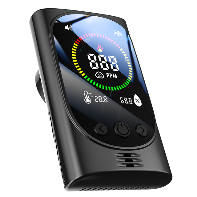 4-in-1 Portable CO Gas Detector | Plug-in Carbon Monoxide Alarm with Temp & Humidity Monitor