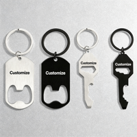 Porte-clés décapsuleur en acier inoxydable Ywyougang, étiquette métallique gravée sur mesure, porte-clés portable pour cadeau d'extérieur