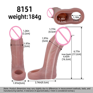 FAAK Manchon réaliste pour pénis, extenseur et agrandisseur de pénis, vente en gros d'usine de jouets sexuels pour hommes, préservatif retardant l'éjaculation avec anneau pénien - Product Image 2