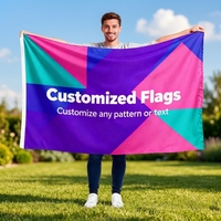 Drapeau de club de football personnalisé 3x5FT en polyester, imprimé numériquement pour événements promotionnels et usage commercial en extérieur