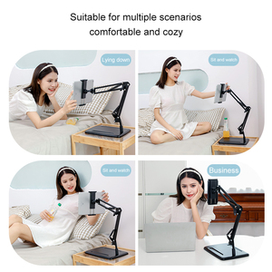 Support de téléphone de bureau EONLINE, support universel <span class=keywords><strong>pour</strong></span> <span class=keywords><strong>tablette</strong></span>, support de diffusion en direct, clips d'ancrage, <span class=keywords><strong>trépied</strong></span> extensible réglable - Product Image 5