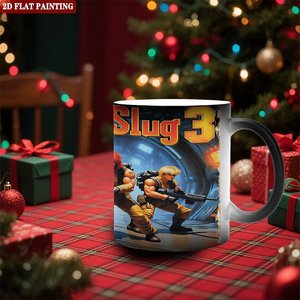 Tasse en céramique Metal Slug 3 de 11 oz, tasse à changement de couleur activée par la chaleur, design de peinture plate 2D - Product Image 2