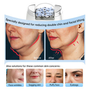 7 в 1 машинка для подтяжки лица, портативный мини микро-Маленький Ролик из нержавеющей стали, V-образной формы лица, Вибрационный массажер для лица - Product Image 2