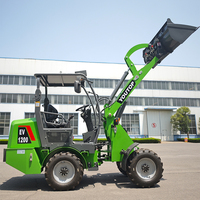 Mini chargeuse sur pneus à pelle frontale à piles de qualité supérieure de 1200kg avec chargeur petites chargeuses électriques compactes