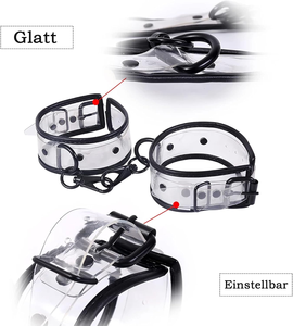 Dongkai Menottes pour chevilles Ensembles de <span class=keywords><strong>bondage</strong></span> Ensemble de <span class=keywords><strong>bondage</strong></span> BDSM Contraintes pour les mains et les chevilles en <span class=keywords><strong>PVC</strong></span> transparent Érotique Réglable - Product Image 4