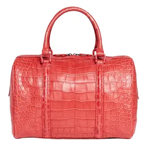 Bolsa feminina luxuosa de couro de crocodilo, de couro genuíno de crocodilo