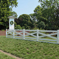 Panneaux de clôture extérieurs en vinyle et PVC de 1,5 m, design rail de cheval blanc, pour la sécurité du bétail des ranchs et des terrains équestres