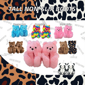 Wholesale Fluffy Warm Corduroy Breathable Kids Lady Size Teddy Bear Shape Animal Cartoon Winter Indoor Soft <b>Slipper</b> Shoes - Product Image 2