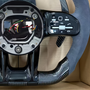 <span class=keywords><strong>Volant</strong></span> en fibre de carbone et Alcantara de style sport AMG pour <span class=keywords><strong>Mercedes</strong></span> Benz A, <span class=keywords><strong>B</strong></span>, C, E, S, CLA, CLS, GLA, GLB, GLC, GLE, GLS, <span class=keywords><strong>Classe</strong></span> G - Product Image 5