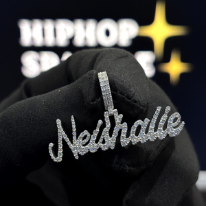 Collar con Colgante de Nombre Personalizado Neishalie, Plata de Ley 925, Estilo Hip Hop, con Micro Pavé de Moissanita, para Hombre y Mujer - Product Image 6
