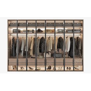 Fabbrica cinese moderna In alluminio Pole System Design camera da letto mobili scarpiera aperta <span class=keywords><strong>armadio</strong></span> In vetro <span class=keywords><strong>cabina</strong></span> <span class=keywords><strong>armadio</strong></span> - Product Image 2