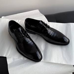 รองเท้าแต่งงานผู้ชายหนังวัวแท้คุณภาพสูง สีดำ หัวแหลม หนังแท้ทั้งคู่ รองเท้าออกซ์ฟอร์ดแบบทางการสำหรับธุรกิจและงานพิธีการ - Product Image 4