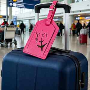 Bagages en cuir avec nom gravé, étiquette de bagage personnalisée, étiquette d'identification pour valise, cadeau de voyage - Product Image 2