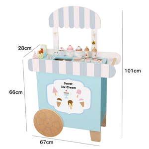 Camion de vente ambulante <span class=keywords><strong>en</strong></span> <span class=keywords><strong>bois</strong></span> multicolore pour enfants, jeu de rôle, chariot de crème glacée, ensembles de cuisine, <span class=keywords><strong>jouet</strong></span> pour 2-7 ans - Product Image 5