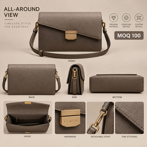 Sac bandoulière homme en cuir PU, sac messager minimaliste, sac à rabat décontracté pour affaires, sac à bandoulière réglable, OEM ODM - Product Image 2