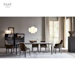 Table à manger moderne en marbre noir mat-Ensemble de salle à manger-Table à manger ronde
