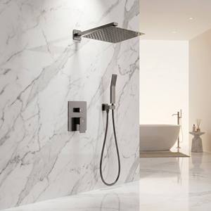 Set Doccia di Lusso Spazzolato in Ottone con Controllo Termostatico, Soffione a Pioggia Anti-scottatura, Design Durevole - Product Image 2