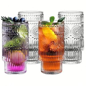 Vajilla de Cristal Romántica Vintage, Diseño Moderno, Vasos de Cóctel con Relieve, para Bar y Hogar, para las Fiestas - Product Image 4